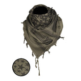 Shemagh scarf with star pattern for boxing and fitness enthusiasts, ideal for cooling and signaling, versatile outdoor accessory.